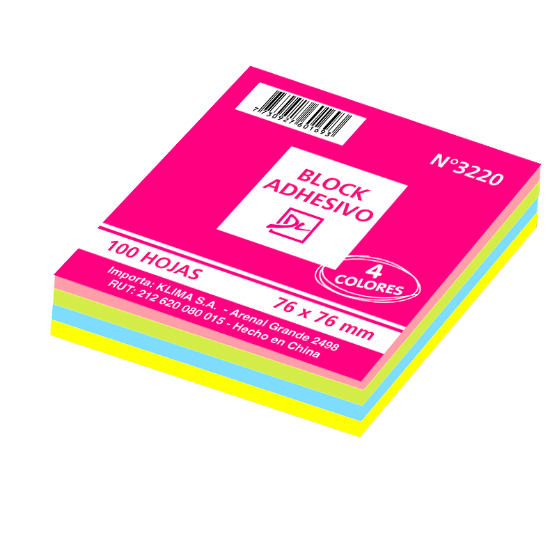 BLOCK ADHESIVO DALI 76X76 COLORES