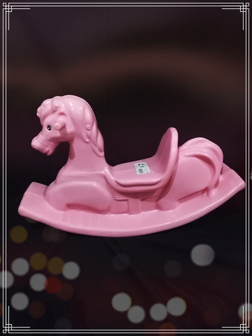 CABALLITO MECEDOR PLASTICO ROSA