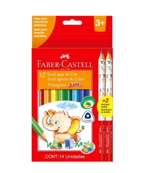 LAPIZ COLOR X12 L. FABER JUMBO+2 2B