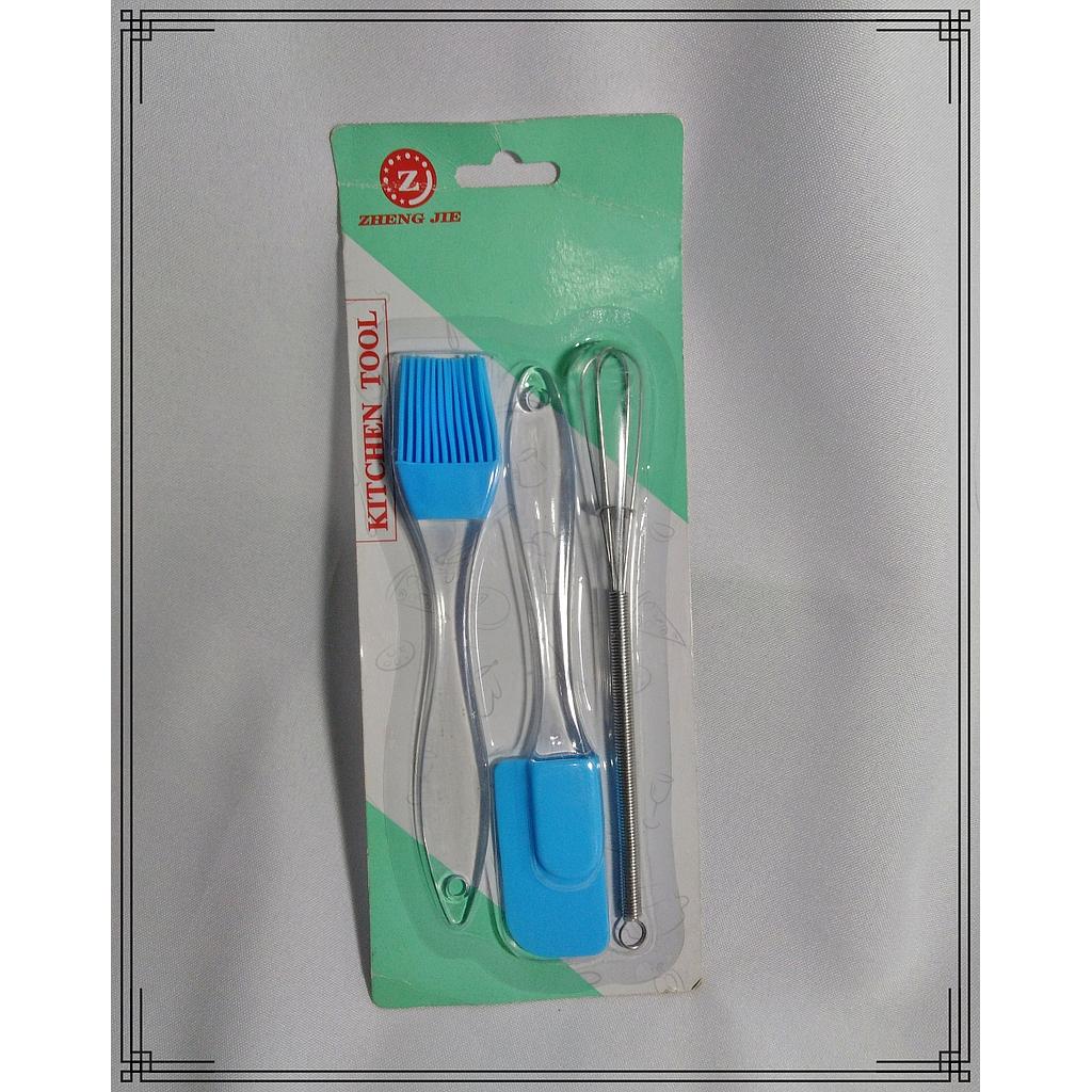 PINCEL DE SILICONA + ESPATULA + BATIDOR 