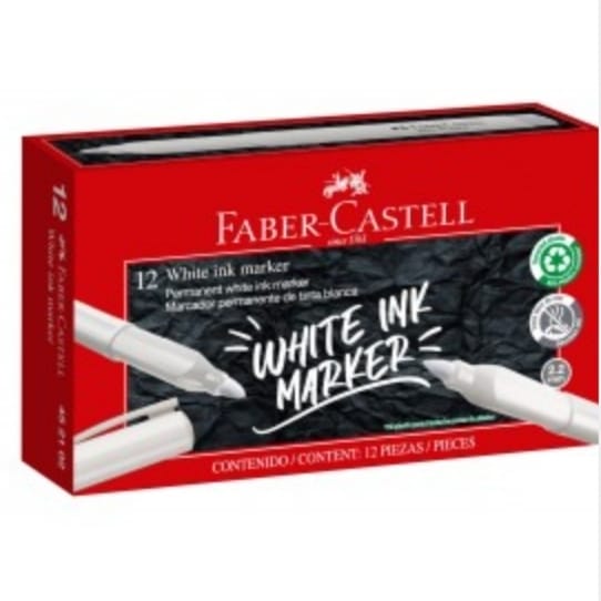 MARCADOR PERMANENTE FABER BLANCO